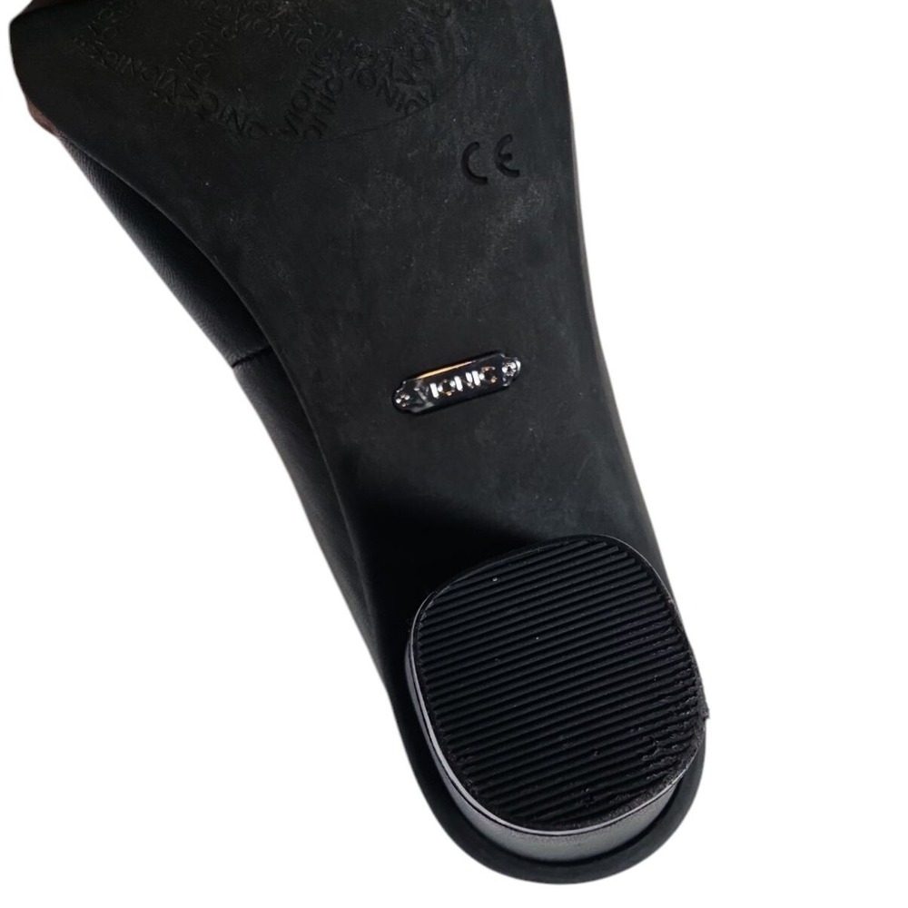 Vionic Mabrey Round Toe‎ Block Heel Pumps Comfortable Leather Shoes Black 7 New - Picture 5 of 7